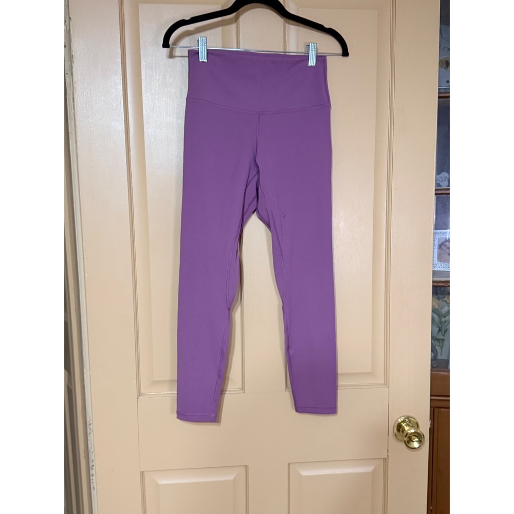 Savvi Womens Purple High Rise Athletic Leggings Yoga Pants Size Large